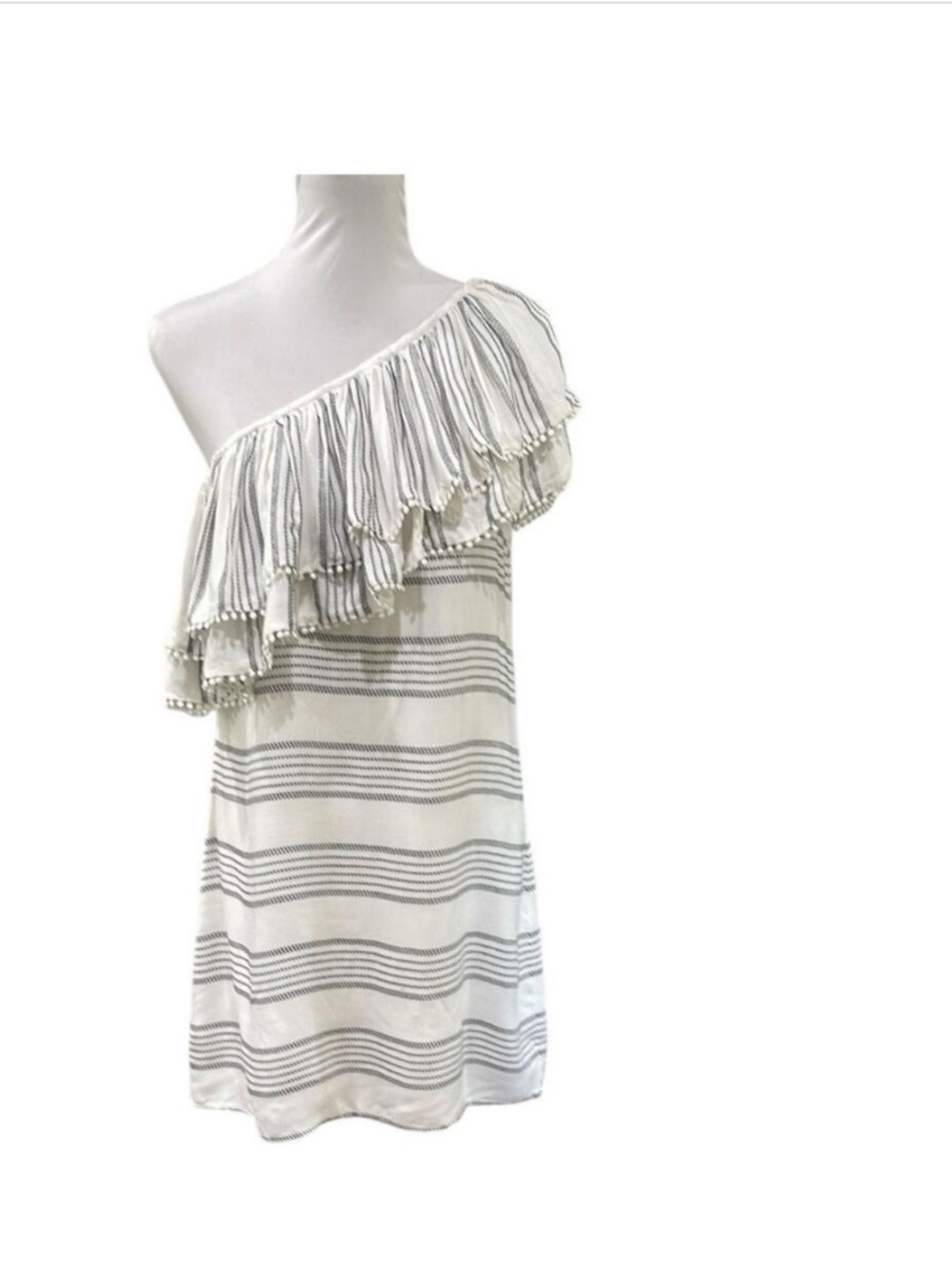 Saks Fifth Avenue Women's White and Grey Summer-dresses